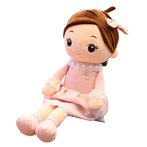 Kuschelpuppe Weiche Stoffpuppe Schöne Puppe, Weich- Stoffpuppen Kleidung und Babypuppe Kuschelpuppe Plüsch Puppen Rag Dolls Schlafkissen für Kinder Weihnachtspuppe Geburtstagegeschenk Rosa 40CM von URFEDA