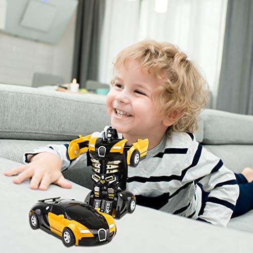 Transformers Auto Toys, 2 in 1 Transformator Roboter Auto Transformers Spielzeug Roboter zum Auto Deformation Car Transformation Robot Geburtstag Kinder Ab 3 4 5 6 7 Ahre Orange von URFEDA