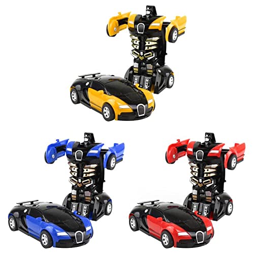 Transformers Auto Toys 3 Stück, 2 in 1 Transformator Roboter Auto Transformers Robot Roboter zum Auto Deformation Car Transformation Robot Geburtstag Kinder Ab 3 4 5 6 7 Ahre von URFEDA