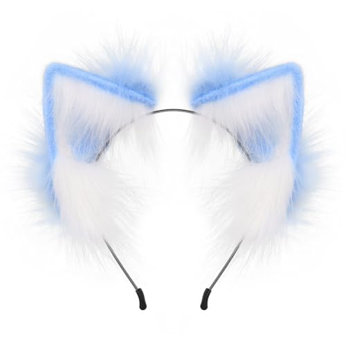 URFEDA Katzenohren Haarreif Fuchsohren Stirnband Haarnadel Anime Katze Cosplay Niedlich Haarschmuck Plüsch Haarreifen Fuchs Wolf ohren Stirnband Haarnadel Halloween Kostüm Anime Cosplay Kopfbedeckung von URFEDA