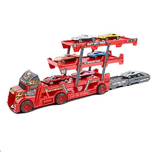 URFEDA LKW Transporter Spielzeugauto, Transportfunktion mit Träger, Truck, Kindergeburtstag Geschenk für Kinder 3-12 Jahre, Rot URFEDA LKW Transporter Spielzeugauto, Transportfunktion mit Träger, Truck, Kindergeburtstag Geschenk für Kinder 3-12 Jahre, Rot von URFEDA