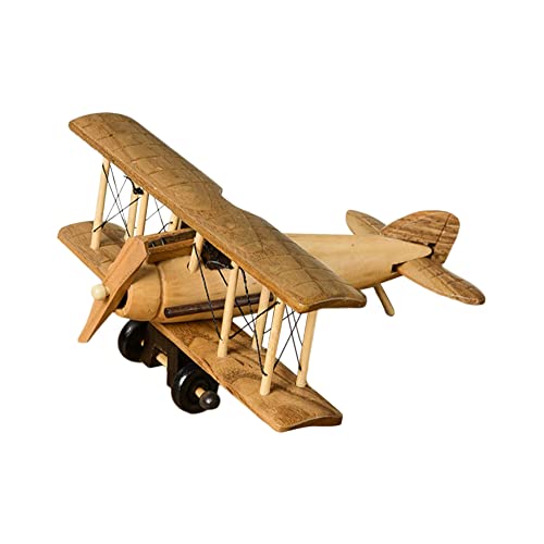 URFEDA Vintage Flugzeug Modell, Doppeldecker Flugzeug Modell Spielzeug Retro Rustikale Flugzeug Figuren Propeller Flugzeug Modell Spielzeug Flugzeug Desktop-Dekoration Tischdekoration von URFEDA