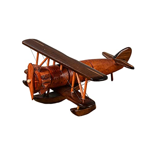 URFEDA Vintage Flugzeug Modell, Doppeldecker Flugzeug Modell Spielzeug Retro Rustikale Flugzeug Figuren Propeller Flugzeug Modell Spielzeug Flugzeug Desktop-Dekoration Tischdekoration von URFEDA