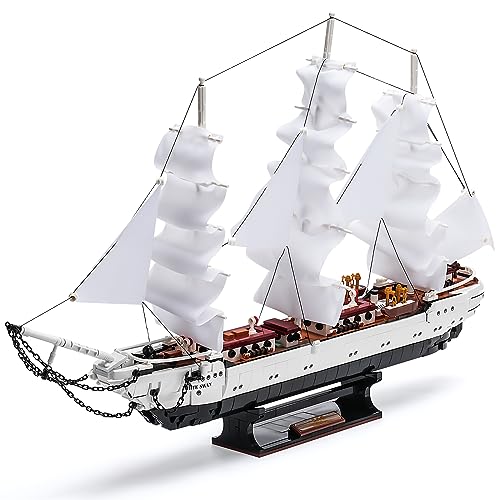URGEAR Ikonoische White Swan Segelboot Baukasten - Segelboot Bausteinsatz, Sammlerstück Modellbausatz für Erwachsene, Geschenk für Frauen und Männer (1672 Teile) von URGEAR
