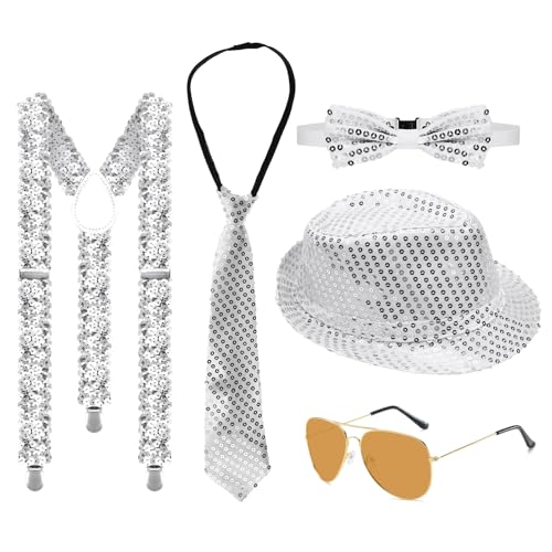 URHRHU Vintage Disco Kostümzubehör Jahre Glitzer Herren Kleidung Set 70er 80er Faschingskostüme Kleidung Neon Party Karneval Herren Kostüm Set Deko für Fasching Party URHRHU Vintage Disco Kostümzubehör Jahre Glitzer Herren Kleidung Set 70er 80er Faschingskostüme Kleidung Neon Party Karneval Herren Kostüm Set Deko für Fasching Party von URHRHU