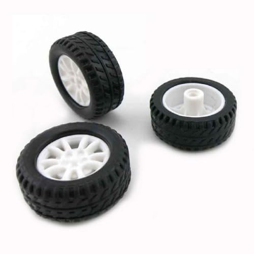 10 x Spielzeug-Autoräder, 20 mm, Gummireifen für DIY-Modellzubehör von URIMPAVIDO