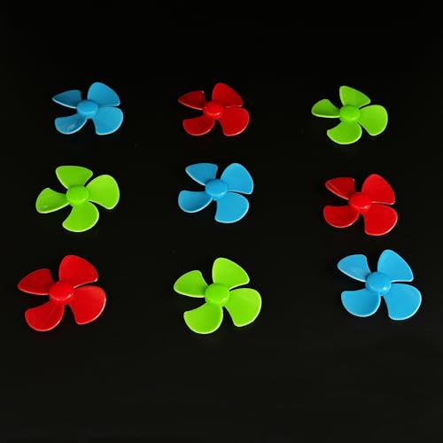 30 Stück Modell-Boot-Motor-Propeller 2 mm Schaft Propeller mit 4 Flügeln, 40 mm Lüfterform Propeller für Motor, RC-Boot, Schiff, RC-Flugzeug, DIY-Modell, Spielzeugteile (Mix Color1) von URIMPAVIDO