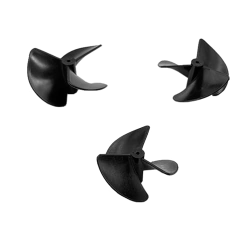 RC Bootspropeller mit 3 Flügeln, Nylon, positiv und umgekehrt, Propeller für RC-Boot, Schiff, DIY-Modell, Spielzeugteile (2 x 42 mm, schwarz), 10 Stück von URIMPAVIDO