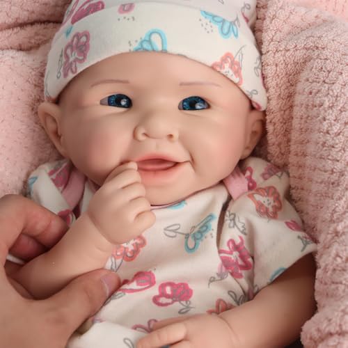 Lebensechte Reborn-Babypuppe, komplett aus Platin-Silikon, 50 cm großes Mädchen, realistisch, süß, mit offenen Augen, neugeborenes Mädchen, anatomisch korrekt, für Alter ab 3 Jahren (painted,#1) Lebensechte Reborn-Babypuppe, komplett aus Platin-Silikon, 50 cm großes Mädchen, realistisch, süß, mit offenen Augen, neugeborenes Mädchen, anatomisch korrekt, für Alter ab 3 Jahren (painted,#1) von URMLHNRZ