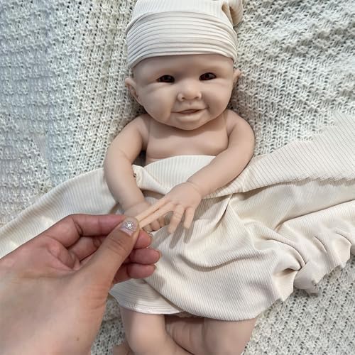 Lebensechte Reborn-Babypuppe, komplett aus Platin-Silikon, 50 cm großes Mädchen, realistisch, süß, mit offenen Augen, neugeborenes Mädchen, anatomisch korrekt, für Alter ab 3 Jahren (unpainted,#1) Lebensechte Reborn-Babypuppe, komplett aus Platin-Silikon, 50 cm großes Mädchen, realistisch, süß, mit offenen Augen, neugeborenes Mädchen, anatomisch korrekt, für Alter ab 3 Jahren (unpainted,#1) von URMLHNRZ