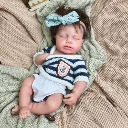 Lebensechte Silikon-Babypuppe – realistisch, 30 cm (Gewicht: 1,4 kg), Ganzkörper-Silikon-Reborn-Babypuppe mit eingepflanztem Haar, der perfekte Begleiter für Kinder und ältere Menschen von URMLHNRZ