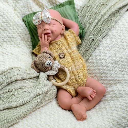 Lebensechtes 43 cm großes Reborn-Baby-Mädchen aus Silikon – 2,7 kg schwere, schlafende, lächelnde Puppe, hochwertiges Platinmaterial, badefest und nicht klebend, zum Sammeln, Verschenken und Spielen Lebensechtes 43 cm großes Reborn-Baby-Mädchen aus Silikon – 2,7 kg schwere, schlafende, lächelnde Puppe, hochwertiges Platinmaterial, badefest und nicht klebend, zum Sammeln, Verschenken und Spielen von URMLHNRZ