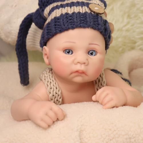 Reborn-Babypuppe aus Silikon, Ganzkörper-Silikon, 16 Zoll, realistische Neugeborenen-Babypuppen, weicher künstlicher Babyjunge, bewegliche Puppe mit offenen Augen für Kinder ab 3 Jahren (painted,#1) Reborn-Babypuppe aus Silikon, Ganzkörper-Silikon, 16 Zoll, realistische Neugeborenen-Babypuppen, weicher künstlicher Babyjunge, bewegliche Puppe mit offenen Augen für Kinder ab 3 Jahren (painted,#1) von URMLHNRZ