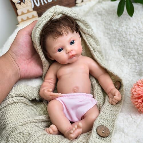 URMLHNRZ 33 cm, aus Platin-Silikon, realistische, handgefertigte Neugeborenen-Puppen, anatomisch korrekt, für Kinder von URMLHNRZ