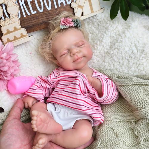 URMLHNRZ Lebensechte 30 cm Reborn-Babypuppe, Mädchen, Ganzkörper-Weichsilikon-Babypuppe, Keine Vinylpuppen, realistische Reborn-Puppen mit eingepflanztem Haar URMLHNRZ Lebensechte 30 cm Reborn-Babypuppe, Mädchen, Ganzkörper-Weichsilikon-Babypuppe, Keine Vinylpuppen, realistische Reborn-Puppen mit eingepflanztem Haar von URMLHNRZ