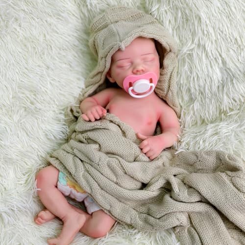 URMLHNRZ Lebensechte Ganzkörper-Silikon-Baby-Kleinkind-Realistische schlafende Reborn-Puppe 18 Zoll anatomisch korrektes Kleinkind mit weichem Körper für Kinder ab 3 Jahren URMLHNRZ Lebensechte Ganzkörper-Silikon-Baby-Kleinkind-Realistische schlafende Reborn-Puppe 18 Zoll anatomisch korrektes Kleinkind mit weichem Körper für Kinder ab 3 Jahren von URMLHNRZ