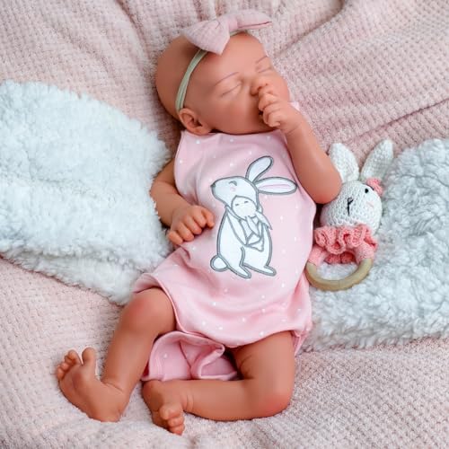 URMLHNRZ Lebensechte Ganzkörper-Silikon-Baby-Kleinkind-Realistische schlafende Reborn-Puppe 18 Zoll anatomisch korrektes Kleinkind mit weichem Körper für Kinder ab 3 Jahren URMLHNRZ Lebensechte Ganzkörper-Silikon-Baby-Kleinkind-Realistische schlafende Reborn-Puppe 18 Zoll anatomisch korrektes Kleinkind mit weichem Körper für Kinder ab 3 Jahren von URMLHNRZ