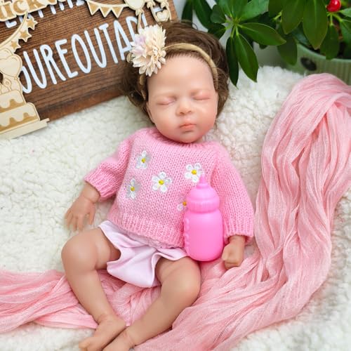 URMLHNRZ Lebensechte Reborn-Babypuppen, 30 cm, aus Platin-Silikon, realistisches, schlafendes Baby, Mädchen, anatomisch korrekt, für Kinder ab 3 Jahren URMLHNRZ Lebensechte Reborn-Babypuppen, 30 cm, aus Platin-Silikon, realistisches, schlafendes Baby, Mädchen, anatomisch korrekt, für Kinder ab 3 Jahren von URMLHNRZ