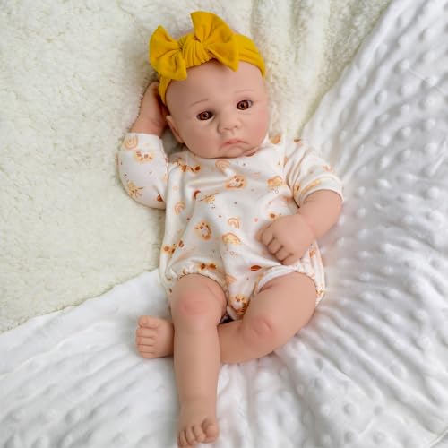 URMLHNRZ Lebensechter 16" Reborn Baby Boy aus Vollsilikon – realistische, gewichtete Puppe, Keine Vinylpuppe mit Zubehör zum Verschenken, Sammeln und Spielen URMLHNRZ Lebensechter 16" Reborn Baby Boy aus Vollsilikon – realistische, gewichtete Puppe, Keine Vinylpuppe mit Zubehör zum Verschenken, Sammeln und Spielen von URMLHNRZ