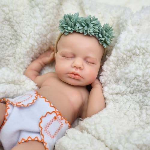 URMLHNRZ Realistische Reborn-Babypuppen aus Platin-Silikon – 30 cm großes Junge, kleines anatomisch korrektes Neugeborenes – der perfekte Begleiter für Kinder, Eltern und Großmütter von URMLHNRZ