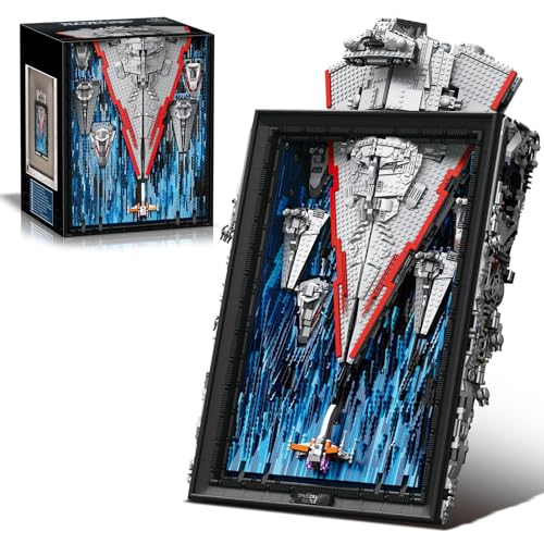 UROINT Star Destroyer Wandbild Bauset 5964 Stück – Ästhetische Modellbau Dekoration, Super Imperial Raumschiff zum Aufbau – Wand‑/Raumdeko Geschenk für Erwachsene von UROINT