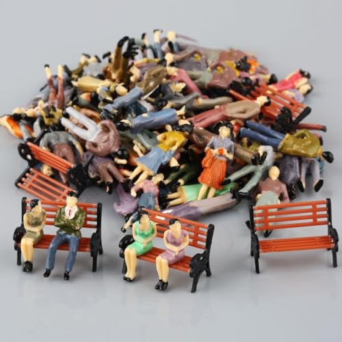URPIZY 50 Stück Figuren Maßstab 1:50 Modelleisenbahnen Architektur Kunststoff Menschen Sitzend und Stehend + 6 Bank für Miniaturszenen URPIZY 50 Stück Figuren Maßstab 1:50 Modelleisenbahnen Architektur Kunststoff Menschen Sitzend und Stehend + 6 Bank für Miniaturszenen von URPIZY