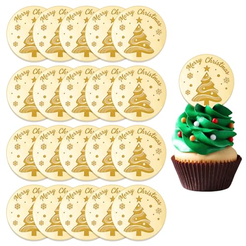 URROMA Cupcake-Aufsätze mit Aufschrift "Merry Christmas", goldfarben, rund, Acryl, für Weihnachtsbaum, Schnee, Spiegel, Kuchenscheiben für Party, DIY-Dekor, 20 Stück URROMA Cupcake-Aufsätze mit Aufschrift "Merry Christmas", goldfarben, rund, Acryl, für Weihnachtsbaum, Schnee, Spiegel, Kuchenscheiben für Party, DIY-Dekor, 20 Stück von URROMA