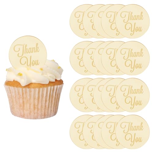 URROMA Goldene Cupcake-Aufsätze aus Acryl, rund, Dankeschön-Kuchenscheiben, Spiegel-Acryl-Kuchenspieße, Acryl, Kuchendekoration, Partyzubehör, Stil 2, 20 Stück URROMA Goldene Cupcake-Aufsätze aus Acryl, rund, Dankeschön-Kuchenscheiben, Spiegel-Acryl-Kuchenspieße, Acryl, Kuchendekoration, Partyzubehör, Stil 2, 20 Stück von URROMA