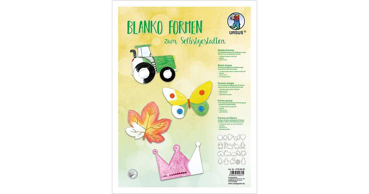 Blanko-Formen zum Selbstgestalten Blanko-Formen zum Selbstgestalten von URSUS