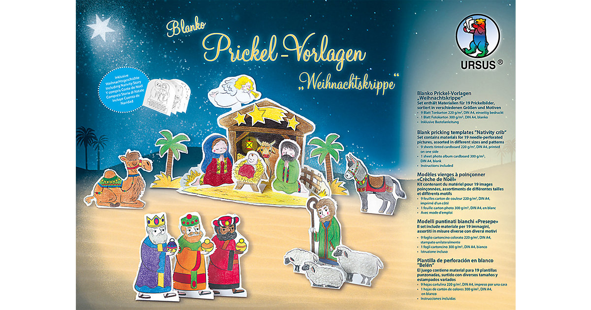 "Blanko Prickel Vorlagen ""Weihnachtskrippe""" "Blanko Prickel Vorlagen ""Weihnachtskrippe""" von URSUS