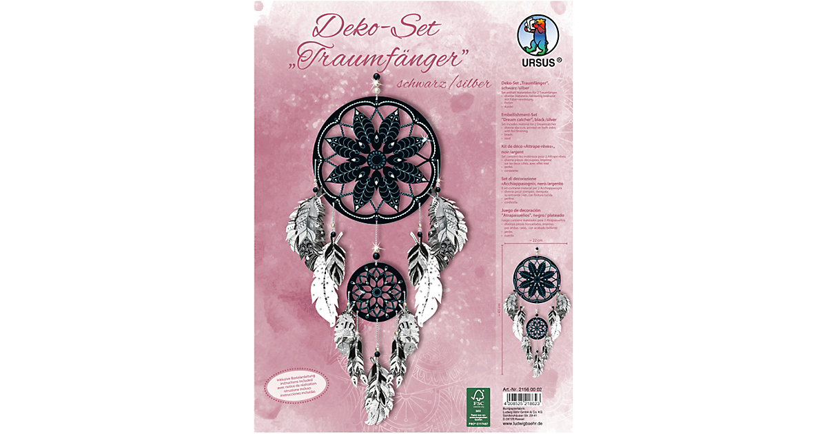 Deko Set Traumfänger schwarz / silber Deko Set Traumfänger schwarz / silber von URSUS
