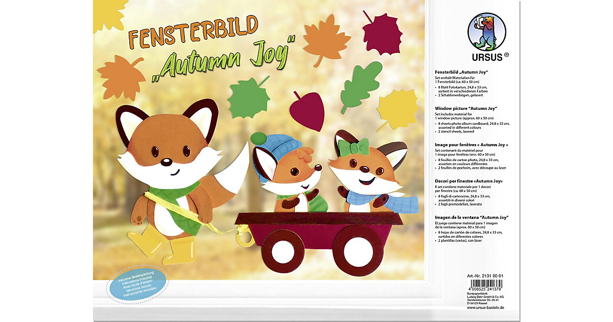 "Fensterbilder ""Herbstfreunde"" 24,8 x 33 cm" bunt Modell 1 "Fensterbilder ""Herbstfreunde"" 24,8 x 33 cm" bunt Modell 1 von URSUS