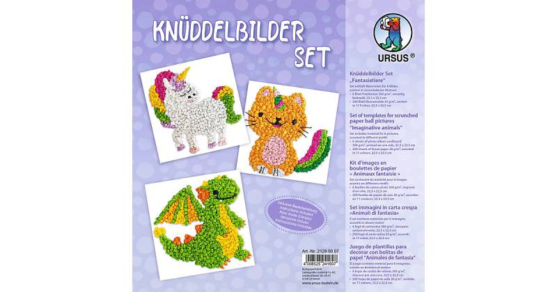 "KNÜDDELBILDER SET ""FANTASIETIERE""" bunt von URSUS
