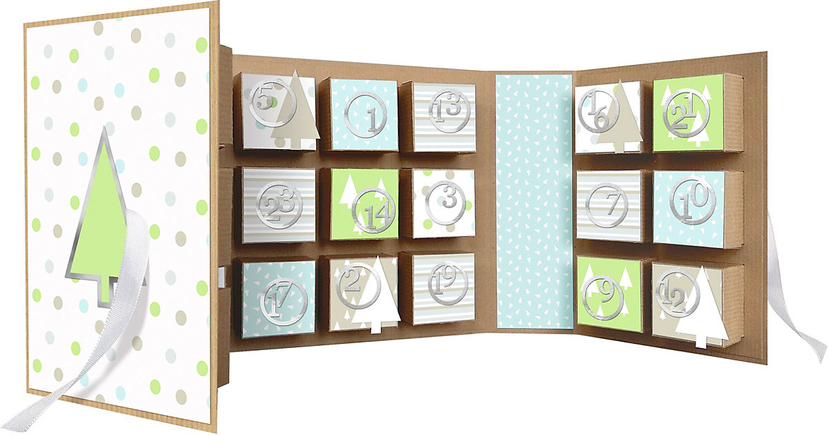 "Kreativset Adventskalender ""Tannenbäume"", 22,4 x 16,1 x 5,3cm" mint/weiß "Kreativset Adventskalender ""Tannenbäume"", 22,4 x 16,1 x 5,3cm" mint/weiß von URSUS