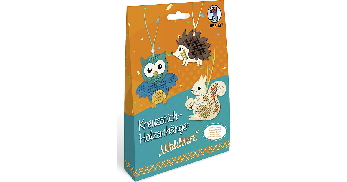"Kreuzstich Holzanhänger ""Waldtiere""" bunt Modell 3 "Kreuzstich Holzanhänger ""Waldtiere""" bunt Modell 3 von URSUS