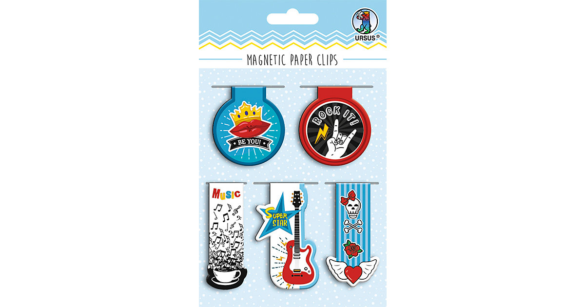 "Magnetic Paper Clips ""Rockstar"" Mot:04" mehrfarbig "Magnetic Paper Clips ""Rockstar"" Mot:04" mehrfarbig von URSUS