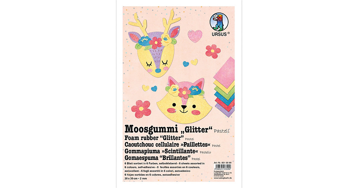 Moosgummi Glitter Pastell Moosgummi Glitter Pastell von URSUS
