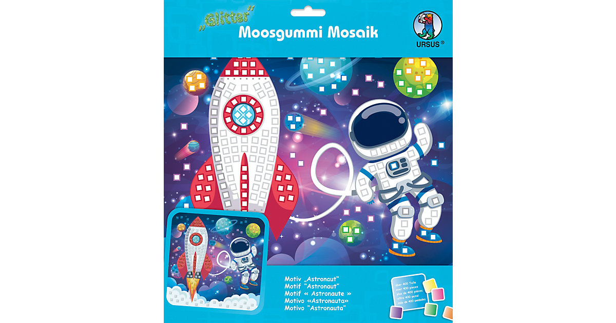 "Moosgummi Mosaik Glitter ""Astronaut"" 25x25cm" bunt von URSUS