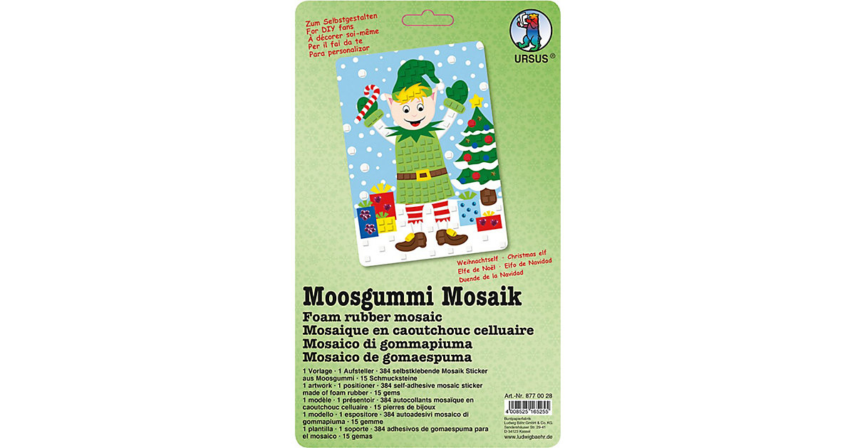 Moosgummi Mosaik Weihnachtself von URSUS