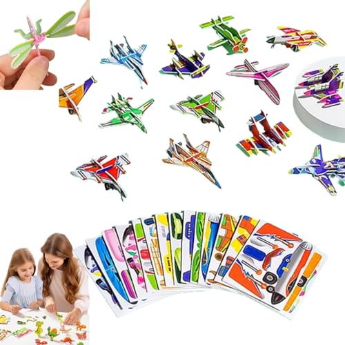 URWEIGH 2024 Pädagogisches 3D-Cartoon-Puzzle, 25-teiliges Pädagogisches 3D-Cartoon-Puzzle, Ally Pocket 3D-Puzzles, 3D-Puzzles Für Kinder, 3D-Puzzles, Cartoon-Lernspielzeug (Flugzeug) von URWEIGH