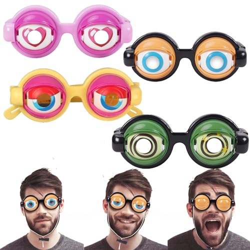 URWEIGH Crazy Eyes-Brille, Crazy Big Eyeball-Brille Für Kinder, Neuartige Schüttelnde Riesenbrille, Lustige Brille Für Erwachsene, Lustiges Brillen-Streichspielzeug (Alles bereit) von URWEIGH