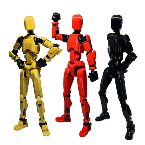 URWEIGH Tit13 Actionfigur, 3D-gedruckte Actionfigur, Mehrgelenkige Actionfiguren, Roboterspielzeug Mit Voller Beweglichkeit Für Stop-Motion-Animation, Desktop-Dekorationen (3PCS-B) von URWEIGH