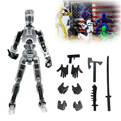 URWEIGH Tit13 Actionfigur, 3D-gedruckte Actionfigur, Mehrgelenkige Actionfiguren, Roboterspielzeug Mit Voller Beweglichkeit Für Stop-Motion-Animation, Desktop-Dekorationen (Transparent) von URWEIGH