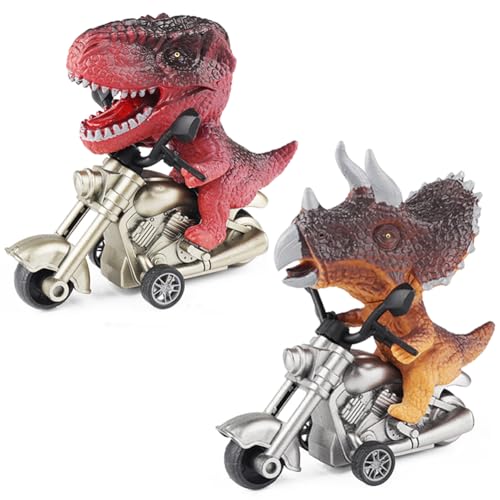 URacon Dinosaurier Spielzeug Autos Motorradmodell Spielzeug Mini Trägheit Spielzeugautos Simulation Motorrad Spielzeug für Freunde und Kinder,für Lernspiel, Geburtstagsparty-Geschenk von URacon
