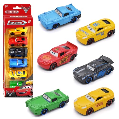 URacon McQueen SpielzeugautoSet Cars Kinderidee Mini Spielfahrzeuge Pack mit Lightning McQueen Kinderidee Spielfahrzeuge für Geburtstagsfeiern Geburtstagsgeschenk 6pcs von URacon