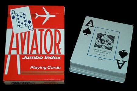 Cards Aviator Jumbo Index Poker Size (Red) von US Playing Card Co.