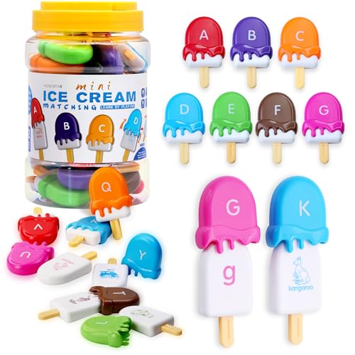 USATDD ABC Alphabet-Lernspielzeug, Alphabet, Eis am Stiel, Tier, passendes Spielzeug, Großbuchstaben, Kleinbuchstaben, Vorschule, Lernaktivitäten, Montessori-Spielzeug, Schulanfang, Geschenke für USATDD ABC Alphabet-Lernspielzeug, Alphabet, Eis am Stiel, Tier, passendes Spielzeug, Großbuchstaben, Kleinbuchstaben, Vorschule, Lernaktivitäten, Montessori-Spielzeug, Schulanfang, Geschenke für von USATDD