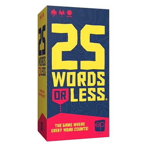 Brettspiel mit 25 Wörtern oder weniger, finden Sie die geheimen Wörter heraus, bevor die Zeit abläuft, 300 Karten, Timer und Countdown-Brett inklusive, schnelles Partyspiel für Familien und Erwachsene von USAopoly