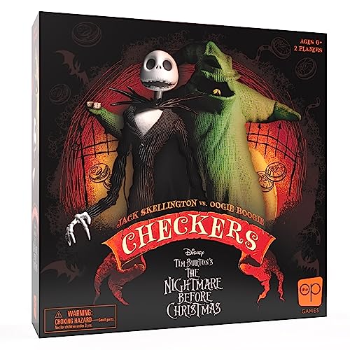 Disney Tim Burton’s The Nightmare Before Christmas Checkers | Featuring Jack Skellington vs. Oogie Boogie | Officially Licensed Disney Game | Collectible 2-Player Game | Ages 6+ von USAopoly