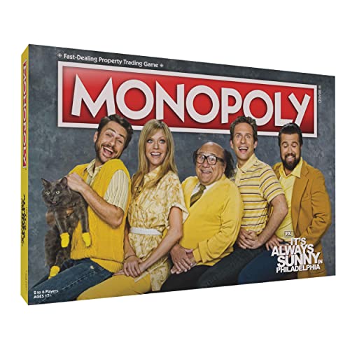 Monopoly It's Always Sunny in Philadelphia | Offiziell lizenziertes Monopoly-Brettspiel | Preisgekrönte FX Sitcom von USAopoly